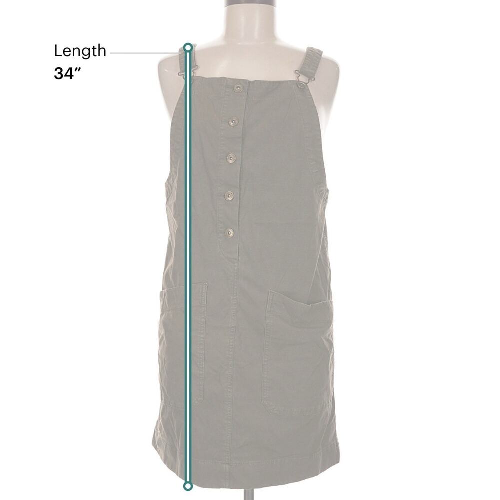 Duluth Trading Olive Utility Overall Dress Jumper Button Front Pockets Women’s M - Picture 7 of 10